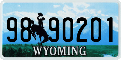 WY license plate 9890201