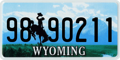 WY license plate 9890211
