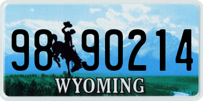 WY license plate 9890214