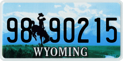 WY license plate 9890215
