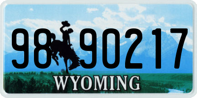 WY license plate 9890217