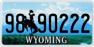 WY license plate 9890222