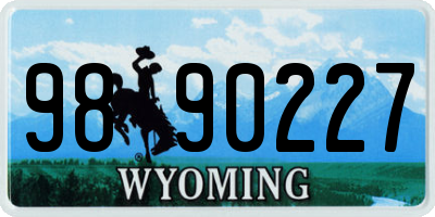 WY license plate 9890227