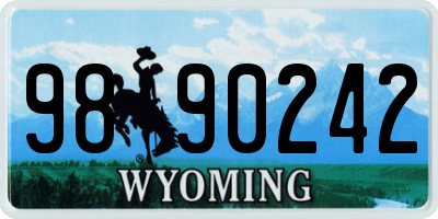 WY license plate 9890242