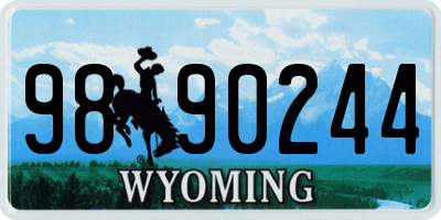 WY license plate 9890244