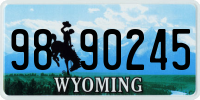 WY license plate 9890245