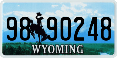 WY license plate 9890248