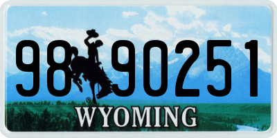 WY license plate 9890251