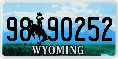 WY license plate 9890252