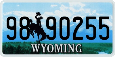 WY license plate 9890255