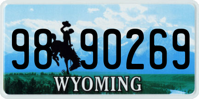 WY license plate 9890269