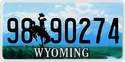 WY license plate 9890274