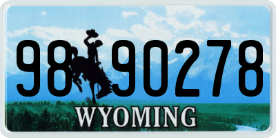 WY license plate 9890278
