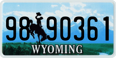 WY license plate 9890361