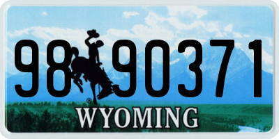 WY license plate 9890371