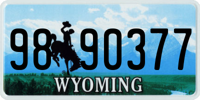 WY license plate 9890377