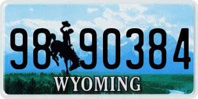 WY license plate 9890384