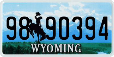 WY license plate 9890394
