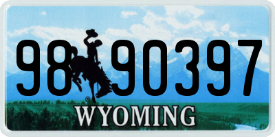 WY license plate 9890397