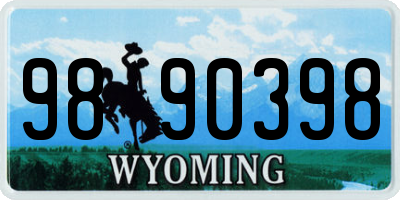 WY license plate 9890398