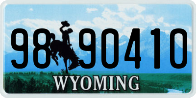WY license plate 9890410