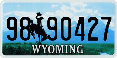WY license plate 9890427