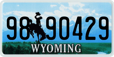WY license plate 9890429