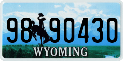 WY license plate 9890430
