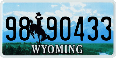 WY license plate 9890433