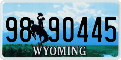 WY license plate 9890445