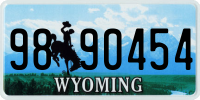 WY license plate 9890454