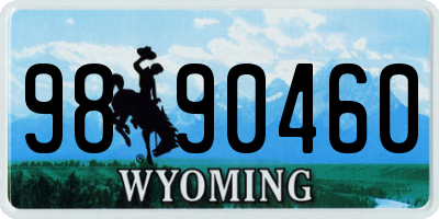 WY license plate 9890460