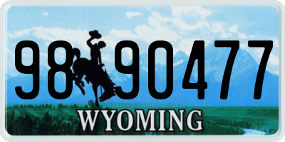 WY license plate 9890477