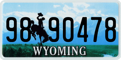 WY license plate 9890478
