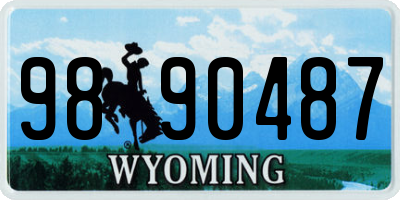 WY license plate 9890487