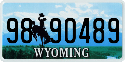 WY license plate 9890489