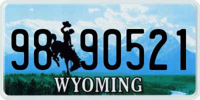 WY license plate 9890521