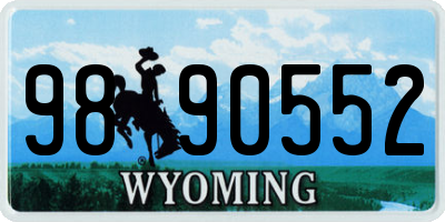 WY license plate 9890552