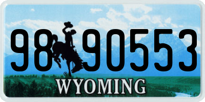 WY license plate 9890553