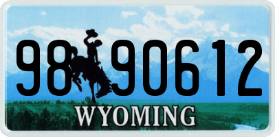 WY license plate 9890612