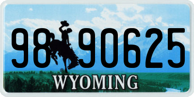 WY license plate 9890625