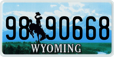 WY license plate 9890668