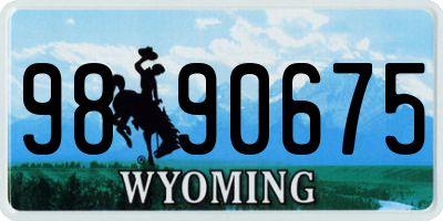 WY license plate 9890675