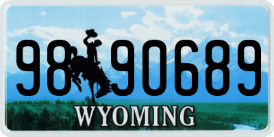WY license plate 9890689