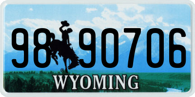 WY license plate 9890706