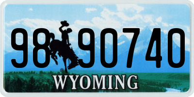 WY license plate 9890740