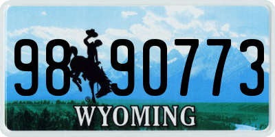 WY license plate 9890773