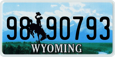 WY license plate 9890793