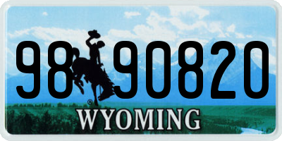 WY license plate 9890820