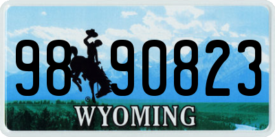 WY license plate 9890823